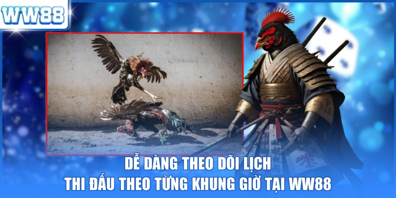 Dễ dàng theo dõi lịch thi đấu theo từng khung giờ tại WW88